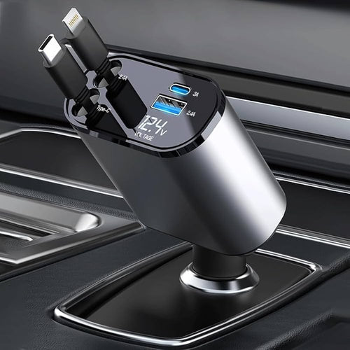 Chargy™ 4-in-1 Retractable Vehicle Charger