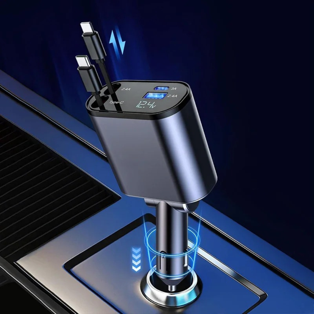 Chargy™ 4-in-1 Retractable Vehicle Charger